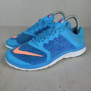 Nike FS Lite Run 3 Running Shoes Women's Size 7.5 Blue & Orange 844670-400